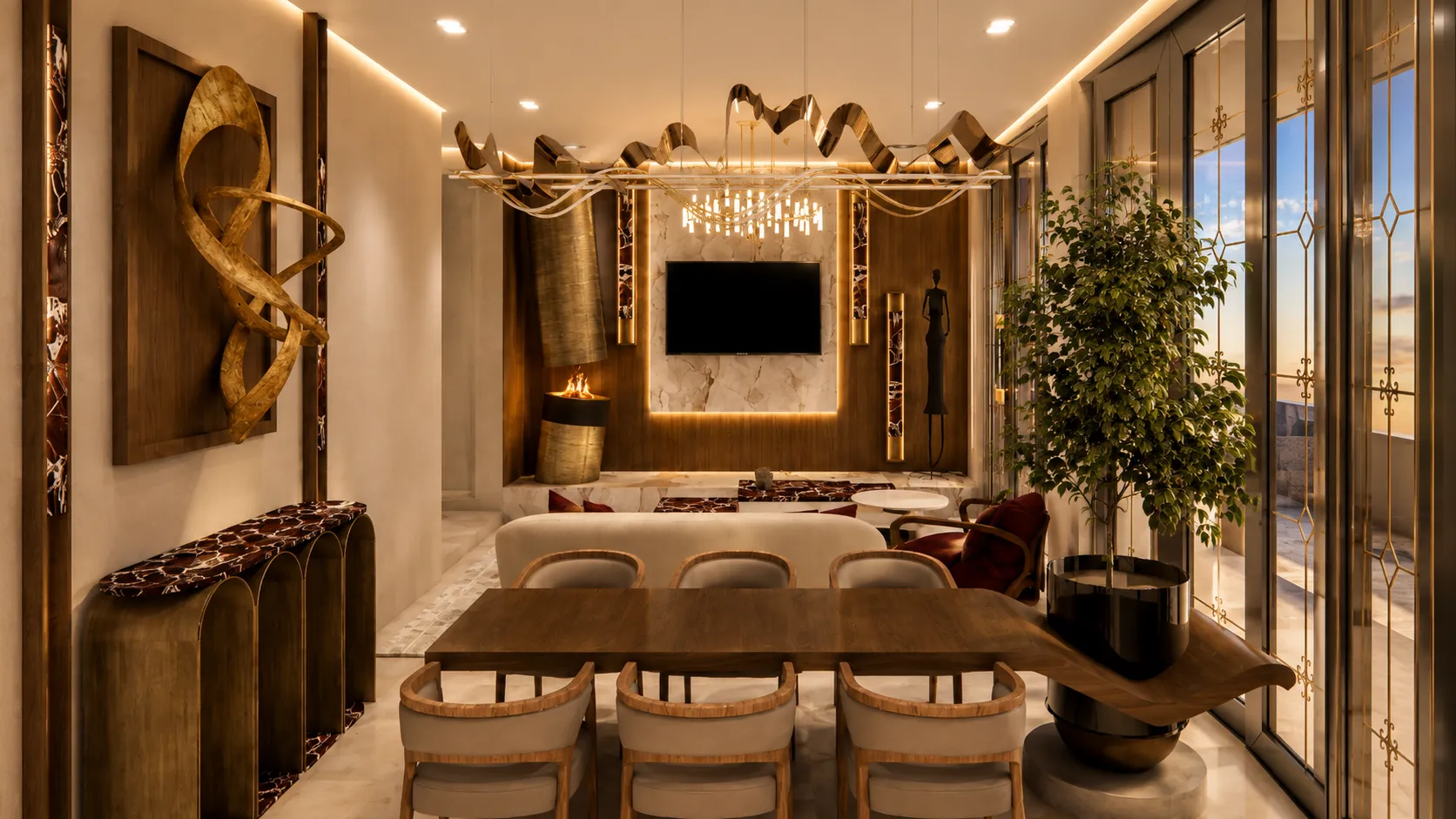 Jebel Ali Village, Living and dining