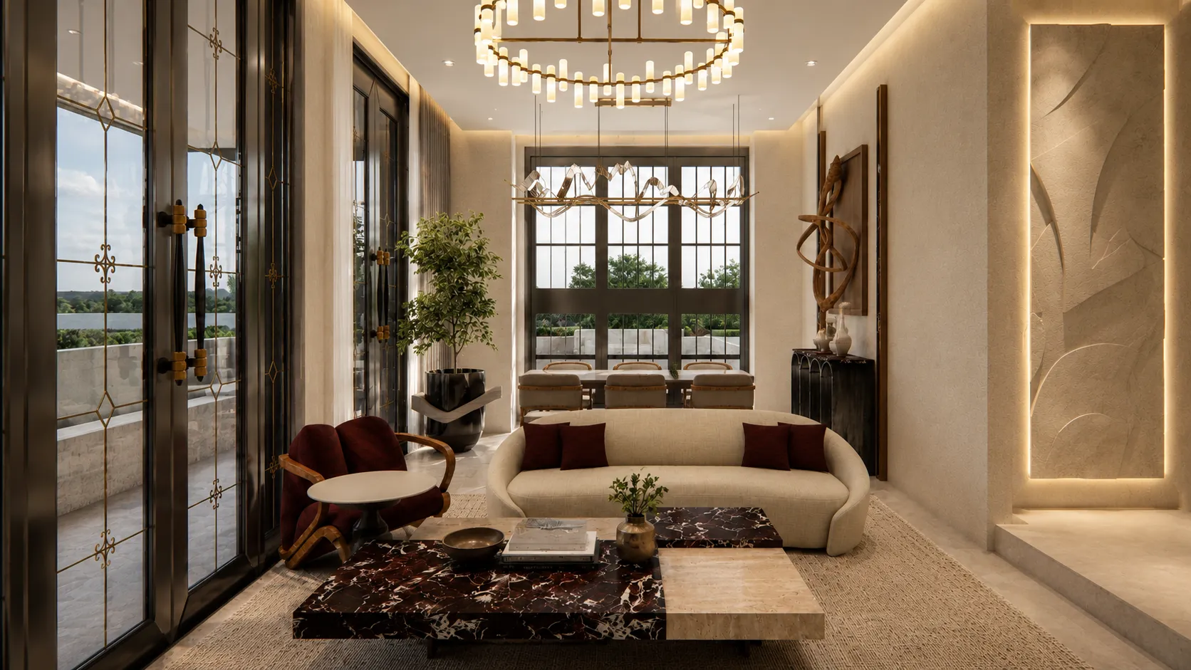 Jebel Ali Village, Living and dining